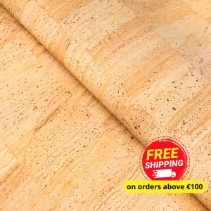 Premium 0.6mm Thick Solid Natural Cork Fabric COF-520